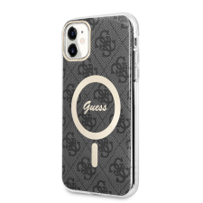 Guess Apple iPhone 11 GUESS GUHMN61H4STK MagSafe Hátlap - Fekete tok tok és táska