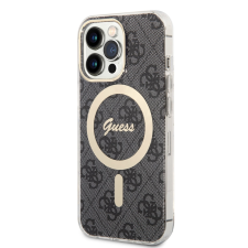 Guess Apple iPhone 14 Pro Max GUESS GUHMP14XH4STK MagSafe Hátlap - Fekete tok és táska
