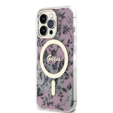 Guess Apple iPhone 14 Pro Max GUESS GUHMP14XHCFWSP MagSafe Hátlap - Rózsaszín tok és táska