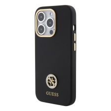 Guess Apple iPhone 15 Pro GUESS GUHCP15LM4DGPK Liquid Silicone Hátlap - Fekete tok és táska