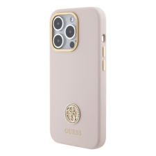 Guess Apple iPhone 15 Pro GUESS GUHCP15LM4DGPP Liquid Silicone Hátlap - Rózsaszín tok és táska