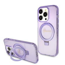 Guess Apple iPhone 15 Pro GUESS GUHMP15LHRSGSU MagSafe Hátlap - Lila tok és táska