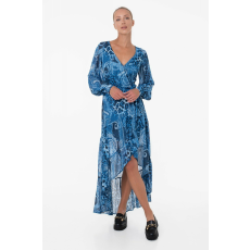 Guess aszimmetrikus ruha paisley mintával W3YK48 S INTL Sötétkék