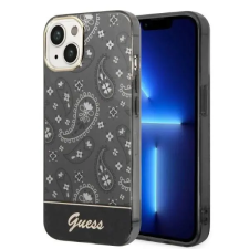 Guess Bandana Paisley Apple iPhone 14 Plus Mobiltelefon Tok - Fekete tok és táska