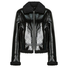 Guess Dzsekik LS ANDREA FAUX SHEARLING JKT Fekete EU S