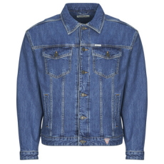 Guess Farmerkabátok MENS OVERSIZE TRUCKER JACKE Kék EU L