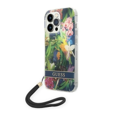 Guess Flower Strap Apple iPhone 14 Pro Max hátlap tok kék tok és táska