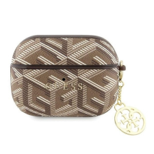 Guess GCube Charm Apple AirPods Pro tok, barna fülhallgató, fejhallgató tok