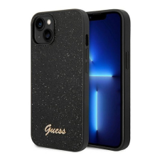 Guess Glitter Flakes Metal Logo Apple iPhone 14 hátlap tok, fekete tok és táska