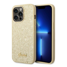 Guess Glitter Flakes Metal Logo Apple iPhone 14 Pro hátlap tok, arany tok és táska