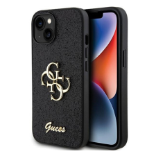 Guess Glitter Script Big 4G Apple iPhone 15 hátlap tok, fekete tok és táska
