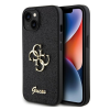 Guess Glitter Script Big 4G Apple iPhone 15 hátlap tok, fekete