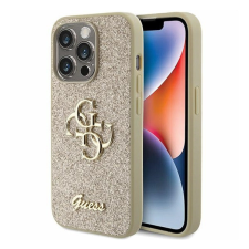 Guess Glitter Script Big 4G Apple iPhone 15 Pro hátlap tok, arany tok és táska