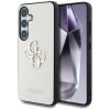 Guess Grained Big 4G Logo Small Classic Logo Samsung Galaxy S25 kemény hátlap tok, bézs