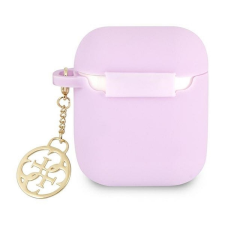 Guess GUA2LSC4EU Silicone Charm 4G Collection tok AirPods 1/2 - lila fülhallgató, fejhallgató tok