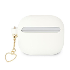 Guess GUA3LSCHSH Silicone Charm Heart Collection tok AirPods 3 - fehér fülhallgató, fejhallgató tok