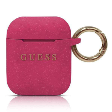 Guess GUACCSILGLFU AirPods 1/2 tok fukszia szilikon csillogó fülhallgató, fejhallgató tok