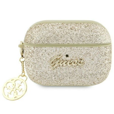 Guess GUAP2GLGSHD AirPods Pro 2 borító arany/arany Glitter Flake 4G Charm fülhallgató, fejhallgató tok