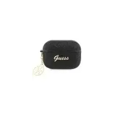 Guess GUAP2GLGSHK AirPods Pro 2 tok fekete csillogó Flake 4G Charm fülhallgató, fejhallgató tok