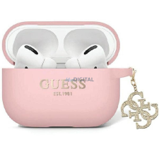 Guess GUAP2LECG4P Liquid Silicone Glitter Triangle Charm tok AirPods Pro 2 - rózsaszín fülhallgató, fejhallgató tok