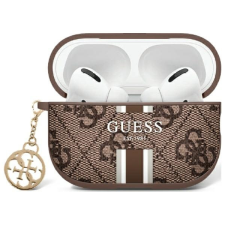 Guess GUAP2P4RPSW 4G Printed Stripes Charm tok AirPods Pro 2 - barna fülhallgató, fejhallgató tok