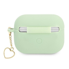 Guess GUAPLSCHSN Silicone Charm Heart Collection tok AirPods Pro - zöld fülhallgató, fejhallgató tok