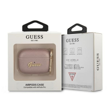 Guess GUAPSASMP Saffiano Script Metal Collection tok AirPods Pro - rózsaszín fülhallgató, fejhallgató tok