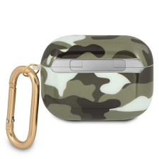 Guess GUAPUCAMA Camo Collection tok AirPods Pro - zöld terepmintás fülhallgató, fejhallgató tok