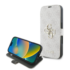 Guess GUBKP16S4GMGPI 4G Metal Logo könyvtok iPhone 16 - rózsaszín tok és táska