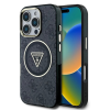 Guess Guess IML 4G Glitter and Triangle Logo MagSafe tok iPhone 16 Pro készülékhez fekete