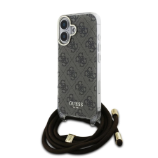 Guess Guess IML 4G nyomtatott keresztpántos tok iPhone 16 készülékhez barna tok és táska