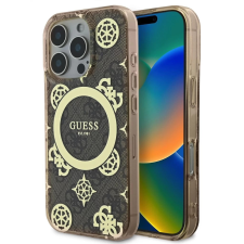 Guess Guess IML 4G Peony MagSafe tok iPhone 16 Pro Max készülékhez barna tok és táska