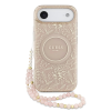 Guess Guess IML Flowers Allover Strap MagSafe tok iPhone 17 Air készülékhez rózsaszín
