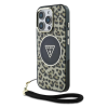 Guess Guess IML Leopard Triangle Logo Strap MagSafe tok iPhone 16 Pro Max készülékhez barna