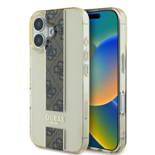 Guess Guess IML Middle 4G Stripe tok iPhone 16 készülékhez barna tok és táska