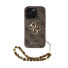 Guess Guess PU 4G Metal Logo Strap tok iPhone 15 Pro készülékhez barna