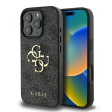Guess Guess PU 4G Metal Logo tok iPhone 16 Pro Max készülékhez szürke tok és táska