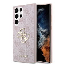 Guess Guess PU 4G Metal Logo tok Samsung Galaxy S24 Ultra készülékhez rózsaszín tok és táska