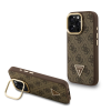 Guess Guess PU 4G Strass Triangle Logo Stand Camera Frame MagSafe tok iPhone 16 Pro Max készülékhez barna