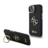 Guess Guess PU Grained 4G Logo Stand Camera Frame tok iPhone 15 készülékhez fekete