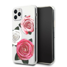 Guess GUHCN58ROSTRT iPhone 11 Pro átlátszó keménytok Flower Desire rózsaszín és fehér rózsa tok és táska