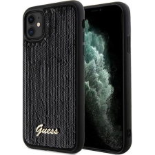 Guess GUHCN61PSFDGSK iPhone 11 6.1" Fekete Keménytok Sequin Script Metal (GUE003151) tok és táska