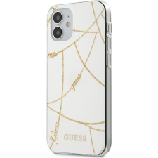 Guess GUHCP12SPCUCHWH iPhone 12 Mini 5,4" Fehér Gold Chain Collection Keménytok (GUE640WHT) tok és táska