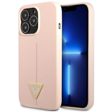 Guess GUHCP13LSLTGP iPhone 13 Pro / 13 6.1 "rózsaszín keménytok szilikon háromszög tok és táska