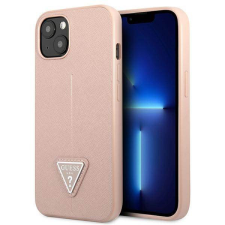 Guess GUHCP13SPSATLP iPhone 13 mini 5,4" rózsaszín Saffiano háromszög logós keménytok tok és táska