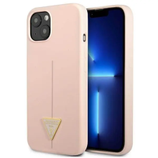Guess GUHCP13SSLTGP iPhone 13 mini 5,4" rózsaszín szilikon keménytok háromszög logóval tok és táska
