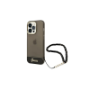 Guess GUHCP14LHGCOHK iPhone 14 Pro 6,1" készülékhez kemény tok Translucent Pearl Strap fekete (309757)