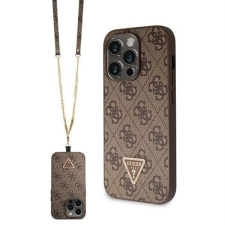 Guess GUHCP14LP4TDSCPW Crossbody 4G Metal Logo tok iPhone 14 Pro - barna tok és táska