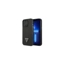 Guess GUHCP14LPSATLK iPhone 14 Pro 6,1" fekete keménytok SaffianoTriangle Logó tok és táska