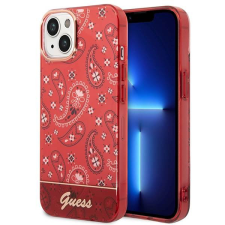 Guess GUHCP14SHGBNHR iPhone 14 / 15 / 13 6.1" piros keménytok Bandana paisley tok és táska